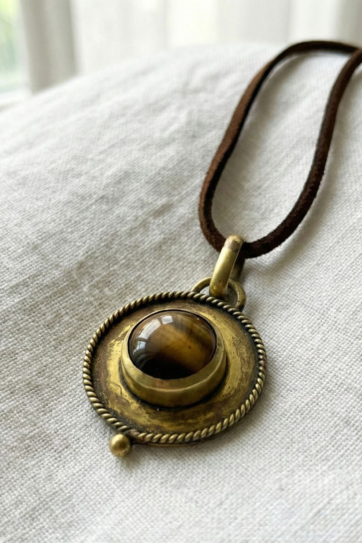 Mars - alloy pendant on cord for men