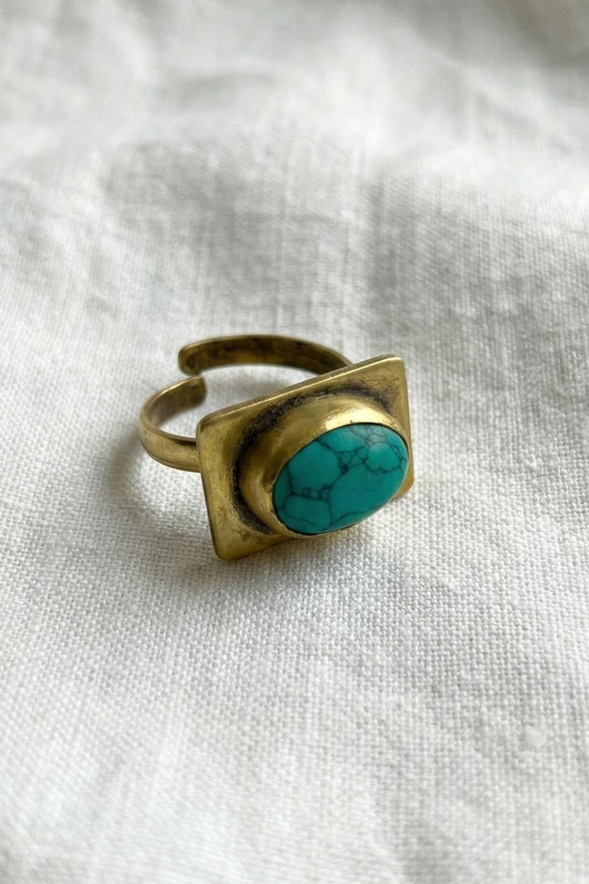 Isis - alloy & turquoise ring for men
